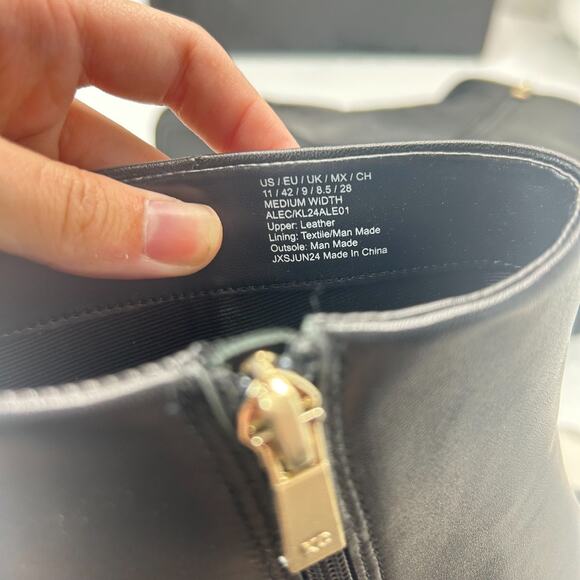 Kenneth Cole NY Alec Leather Chunky Heel Ankle Boots Black Women 11 M Tried On - Picture 9 of 10